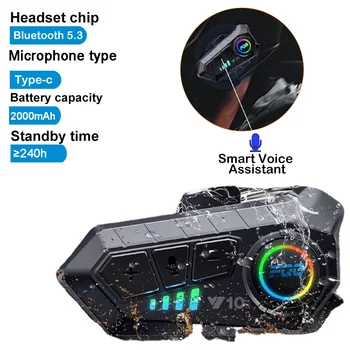 Наушники для шлема Bluetooth 5.3, комплект для беспроводного звонка по громкой связи, водонепроницаемые наушники для мотоцикла, музыкальный MP3-плеер, динамик для Moto