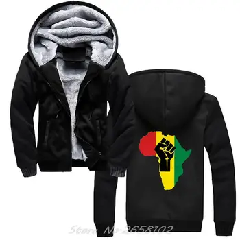 Новая мужская толстовка с логотипом AFRICA Power Rasta Reggae Music, мужская зимняя утепленная теплая толстовка с капюшоном, куртка Оверсайз, уличная одежда
