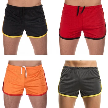 Новые летние мужские пляжные шорты Повседневные Быстросохнущие Спортивные Короткие Свободные сетчатые брюки с эластичным поясом для фитнеса Для мальчиков Модная одежда для плавания