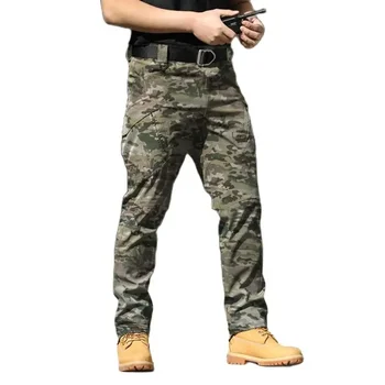 Новые мужские Тактические брюки с несколькими карманами, эластичные военные брюки для городских пассажиров, мужские брюки-карго Slim Fat