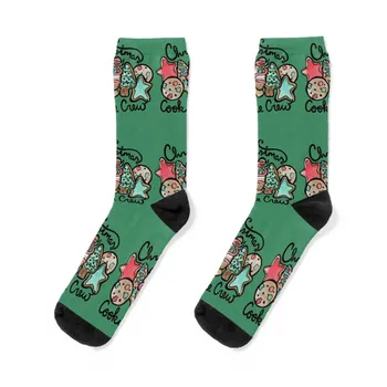 Носки Christmas Cookie Crew, счастливые носки, черные носки, женские носки, мужские
