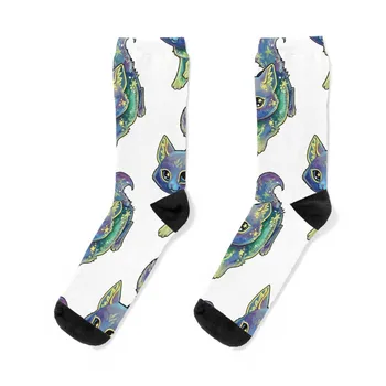 Носки Galaxy Cat, Комплект носков, изготовленные на заказ носки, носки с героями мультфильмов, носки для мальчиков, женские
