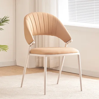 Обеденный стул в кремовом стиле, Современный Легкий обеденный стул для игр в роскошной спальне, простой Металлический Sillas Мебель для дома Comedor