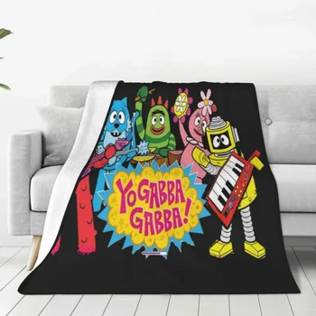 Одеяла с персонажами Йо Габба, Мультяшные Забавные фланелевые одеяла из аниме, украшение дивана в спальне, мягкие теплые покрывала