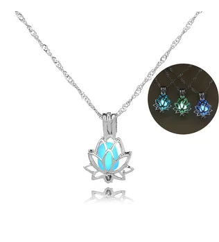 Ожерелье в форме цветка Лотоса для женщин, украшения для йоги, молитв, Светящаяся в темноте Луна, уличный инструмент
