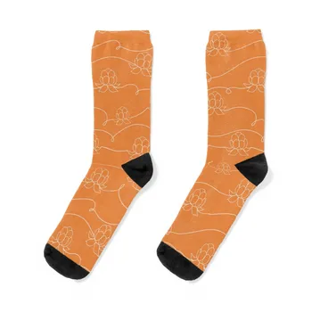 Оранжевые носки с рисунком Salmonberry, носки для бега в спортзал, мужские женские