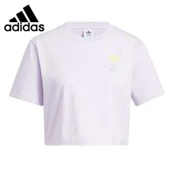 Оригинальная новинка, укороченная футболка Adidas Originals Y2K, Женские футболки, Спортивная одежда с коротким рукавом