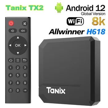 Оригинальный Tanix TX2 Smart TV Box Android12 Allwinner H618 2GB 16GB AV1 2.4G Wifi 8K HDR Медиаплеер Телеприставка PK X96Q X98Q