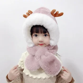 Осенне-зимняя детская шапка, милая шапка и шарф 