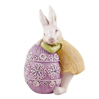 Пасхальное яйцо с милым кроликом, милое изделие из смолы, безопасное и долговечное Украшение для детской комнаты, гостиной для девочек