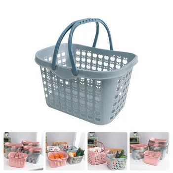 Плетеная пластиковая корзина для покупок Tofficu с ручками для супермаркетов, KTV и домашнего хранения (M)
