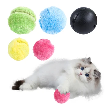 Плюшевая интерактивная игрушка для кошек мяч для швабры из микрофибры, игрушка-погоня для домашних животных, самодвижущийся котенок, игрушка для собак, кошек, домашних животных