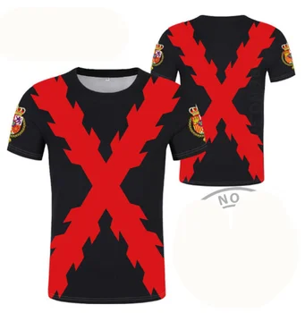 Популярная мужская футболка с коротким рукавом Испанская империя Футболка Испаноязычная Католическая Монархия с принтом Флага и Креста Летняя Мужская И женская одежда