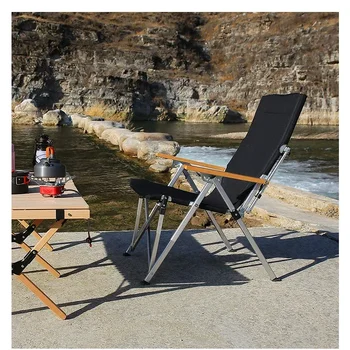 Портативный складной стул для кемпинга из сверхлегкого алюминиевого сплава, для отдыха на природе, для рыбалки, пляжный стул с 4 регулируемыми передачами
