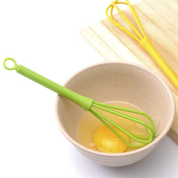 Посуда для выпечки Желтая силиконовая палочка для перемешивания Удобные Кухонные инструменты Ручной венчик длиной 18,5 см, прочный Зеленый