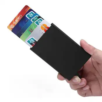 Профессиональный металлический футляр для визитных карточек, портативный держатель для визитных карточек, вмещает 20 визитных карточек