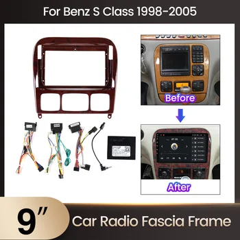 Рамка Приборной панели Автомобильного Радио TomoStrong Для Mercedes Benz S Class 1998 - 2005 Рамка Видеопанели Автомобиля Шнур Питания CANBUS Новый