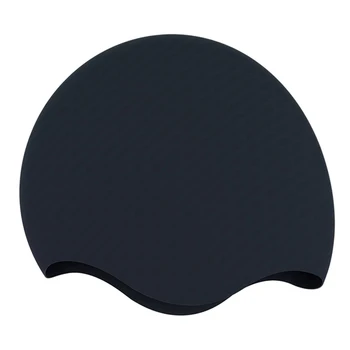 Силиконовая пляжная шапочка для плавания, эластичная, водонепроницаемая унисекс для занятий водными видами спорта (черная)