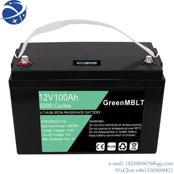 Система хранения энергии YUN YI12V 100Ah 150Ah 200Ah 400Ah цена по прейскуранту завода изготовителя аккумулятор для хранения энергии высококачественная батарея lifepo4