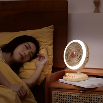 Складной осветительный настольный вентилятор со светодиодным электрическим вентилятором, настольная лампа, Многофункциональная USB-зарядка для студенческого общежития
