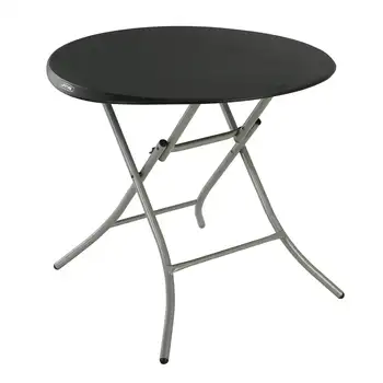 Складной стол Lifetime 33-дюймовый Круглый складной стол черного цвета (легкая реклама), 80351