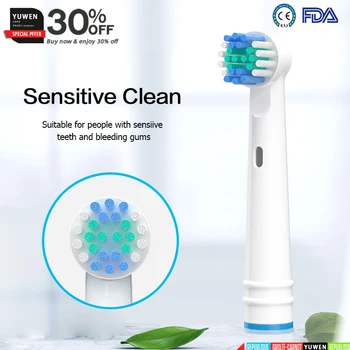 Сменная насадка для электрической зубной щетки oral b Sensitive Clean, совместимая с Braun D16 Cross Brush Refill