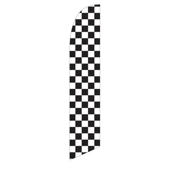 Сплошной черно-белый флаг из перьев в виде шашек из полиэстера (фурнитура в комплект не входит) Мастерская по мойке автомобилей Personal Flying