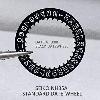 Стандартное черное колесико даты для механизма NH35 Оригинальные Детали механического часового механизма Seiko Замена колесика даты в положении 