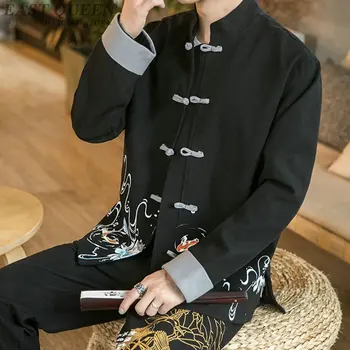 Традиционная китайская одежда для мужчин Кунг-фу Наряд В китайском стиле Винтажная куртка китайского мандарина Одежда Shanghai Tang KK2940