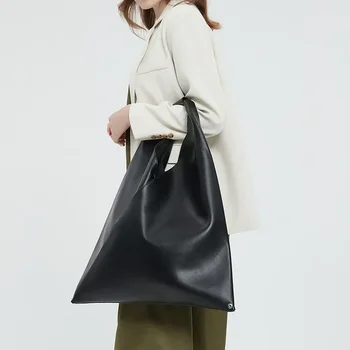 Треугольный мешок для мусора, ручная кожаная минималистичная сумка-тоут, ручная женская сумка
