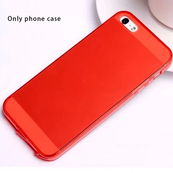 Ультратонкий Карамельный Цвет Кристально Чистый Прозрачный Мягкий Силиконовый Чехол TPU Skin Case Protector с Заглушкой для Applefor iphone5 5S
