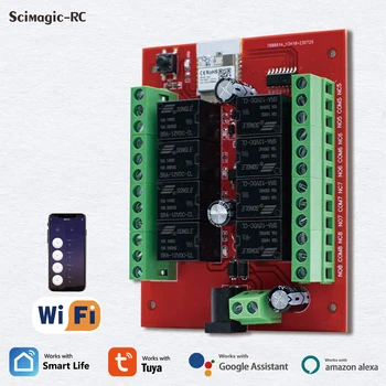 Умный переключатель синхронизации Wi-Fi Tuya Smart Life APP 12V 24V 8-канальный модуль реле автоматизации умного дома