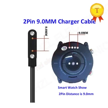 Универсальный 2-контактный шнур зарядного устройства для смарт-часов, Магнитный зарядный кабель, 2-контактный 9-мм USB-зарядное устройство для смарт-часов, зарядные кабели 2,84 мм и 4 мм