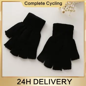 Утолщенные теплые перчатки, вязаные на полпальца, Мягкие и удобные детские перчатки, зимние перчатки, детские зимние перчатки Эластичные