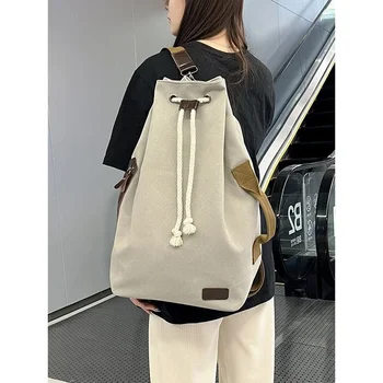 Холщовый рюкзак в американском стиле, сумка через плечо, круглая сумка, ретро посылка, спортивная спортивная сумка, рюкзак, сумка-мешок, мужская mochila