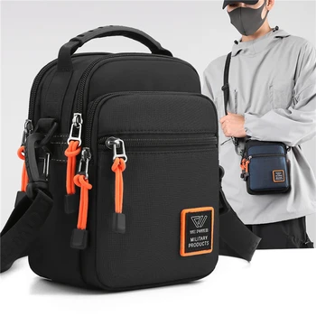 Черная мужская модная нейлоновая маленькая сумка, повседневные мужские мини-сумки, мужские сумки через плечо, сумки-мессенджеры Для мужчин, кошельки и сумки