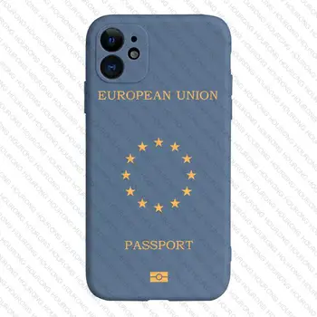 Чехол для паспорта Европейского Союза для iPhone 15 14 Pro Max 13 12 11 Mini X XS XR 7 8 6S Plus SE