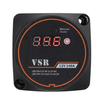 Чувствительное к напряжению Реле Разделения Заряда Цифровой Дисплей VSR 12V 140A для Кемпера Car RV Yacht Smart Battery Isolator Charge