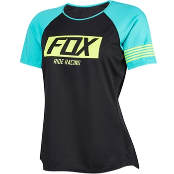 Эндуро Велоспорт Джерси Женщины Скоростной Спуск Fox Ride Racing С Коротким Рукавом Велосипедная Блузка Дамы Мотокросс Ropa Велосипедная Рубашка MTB Одежда