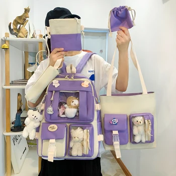 Японский рюкзак для девочек-старшеклассниц Школьные сумки для девочек-подростков с несколькими карманами Новый женский рюкзак Kawaii Harajuku Cute Mochila